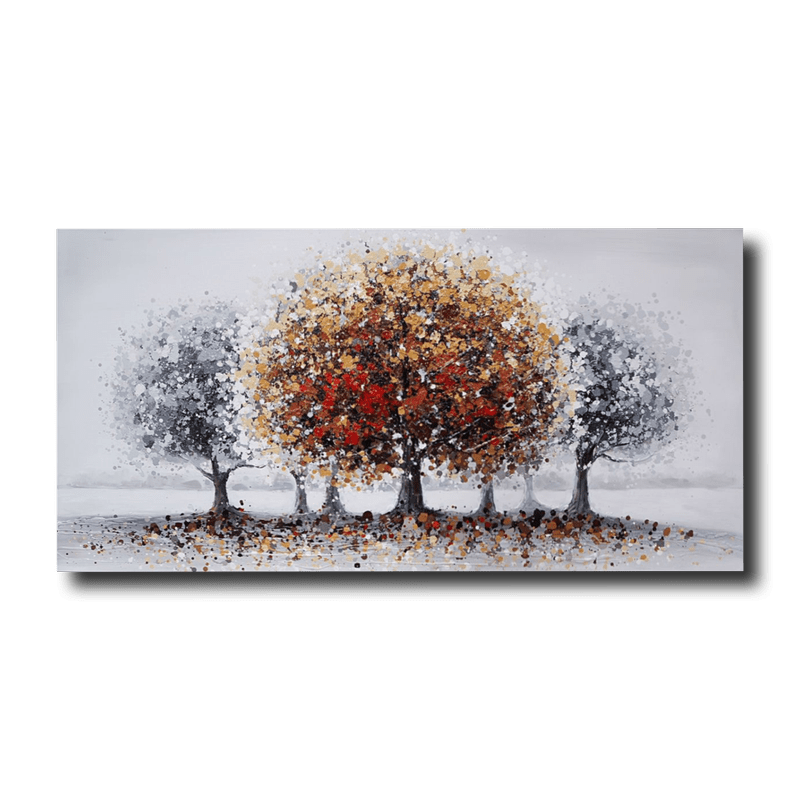 Ein Gemälde mit Bäumen