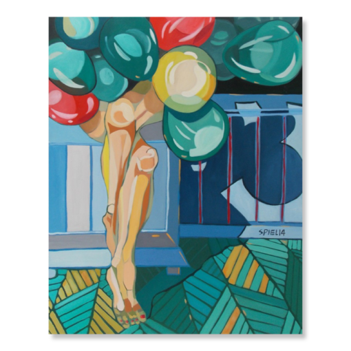 Ein Gemälde mit ballons