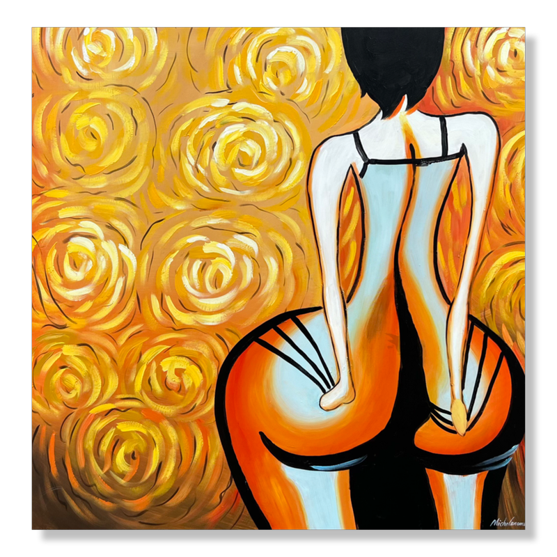 Ein Gemälde vom Hintern einer Frau