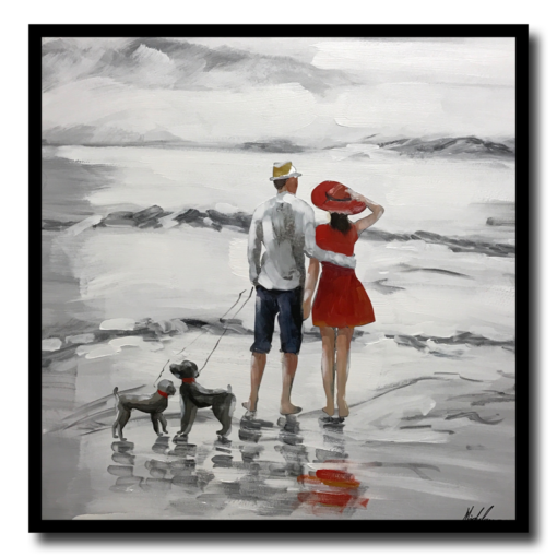Ein Gemälde mit einem Paar auf einem Spaziergang