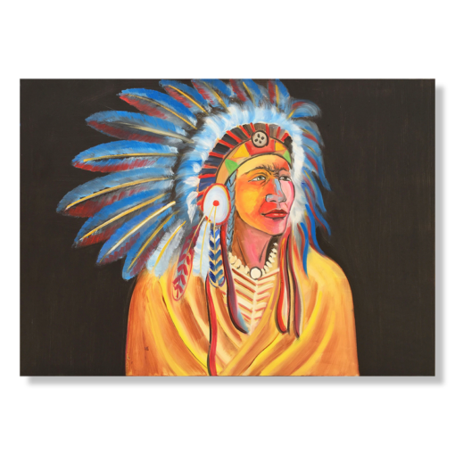 Ein Gemälde eines Indianerhäuptlings