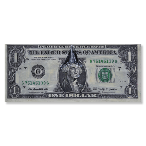 Ein Leinwandbild mit einem Dollarschein