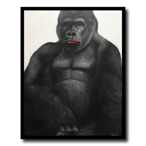 Ein Gemälde mit einem Gorilla