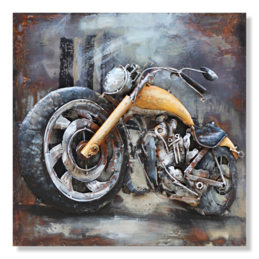 Ein Gemälde mit einem Motorrad