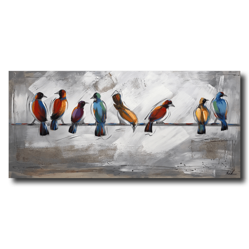 Ein Gemälde mit Vögeln