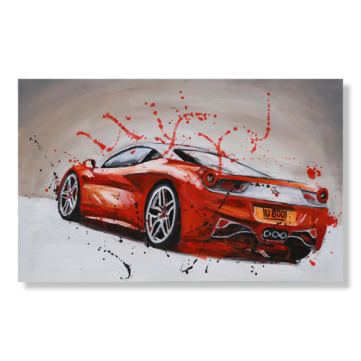 Ein Gemälde mit einem Ferrari