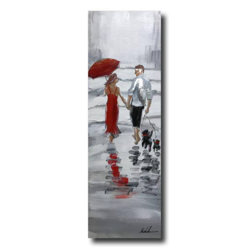 Ein Gemälde mit einem Paar auf einem Spaziergang