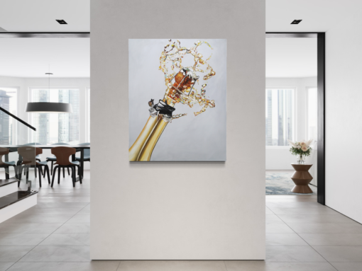 Ein Gemälde mit Champagner