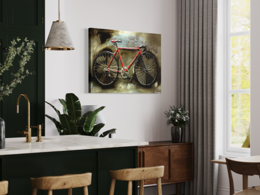 Ein Wandbild mit einem Fahrrad