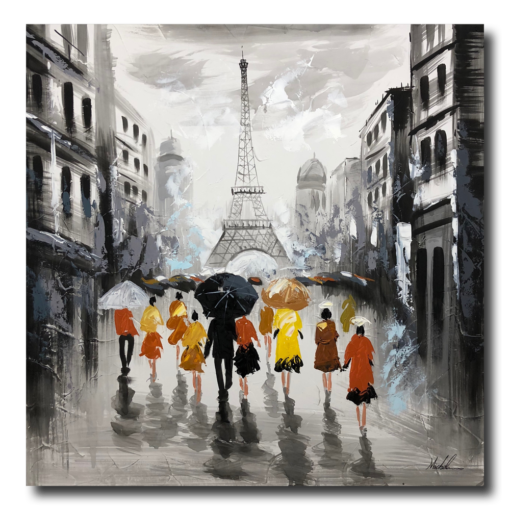 Ein Gemälde mit dem Eiffelturm