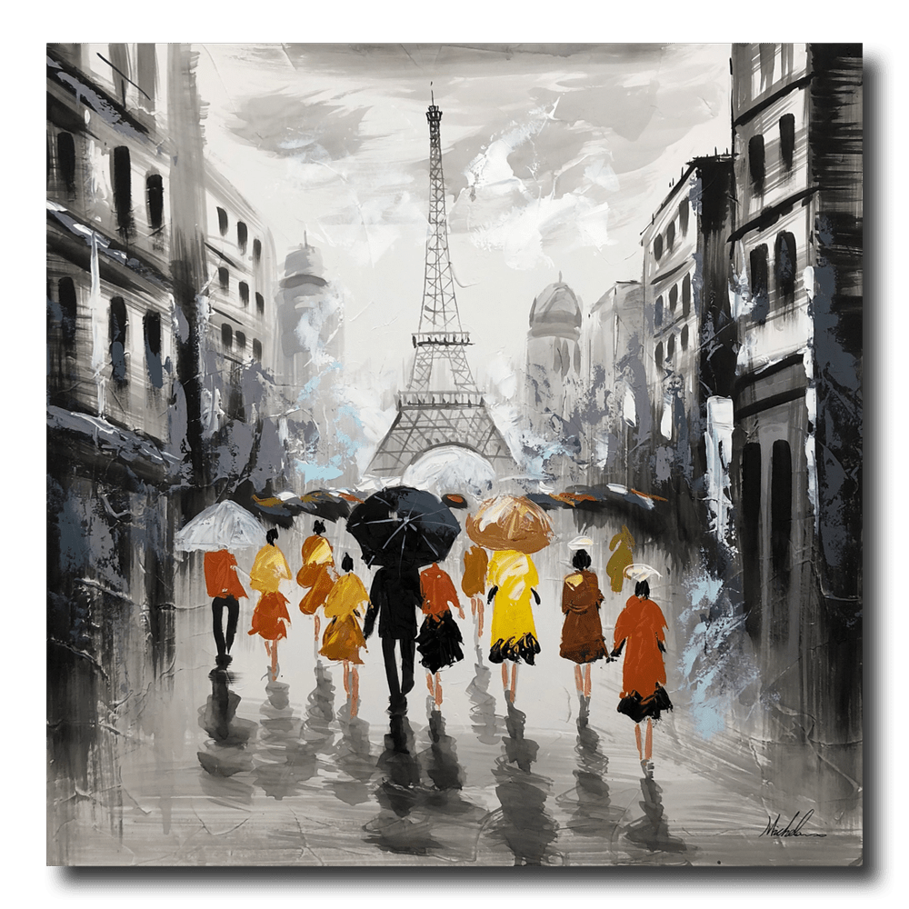 Ein Gemälde mit dem Eiffelturm