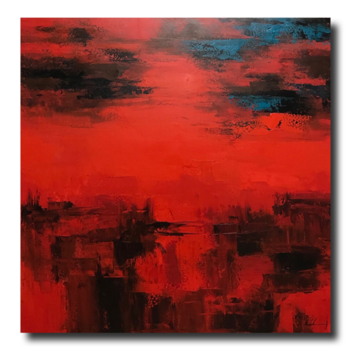 Ein abstraktes Gemälde in Rot