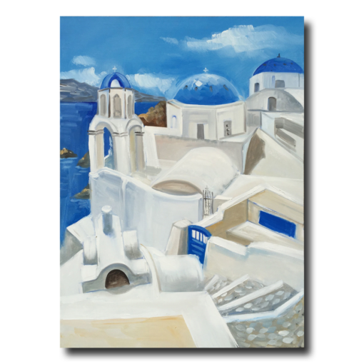 Ein Gemälde mit Santorini