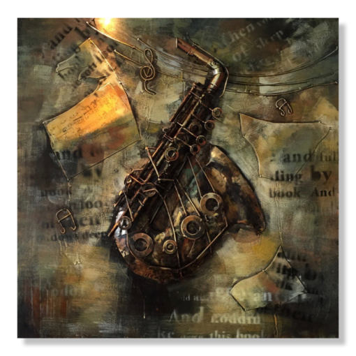 Wandbild mit einem Saxophon