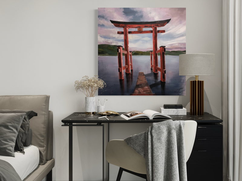 Ein Gemälde mit japanischem Motiv