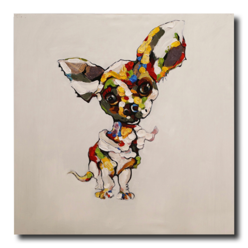 Ein Gemälde mit einem Chihuahua