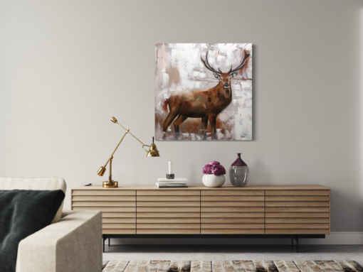 Ein Gemälde mit einem Hirsch