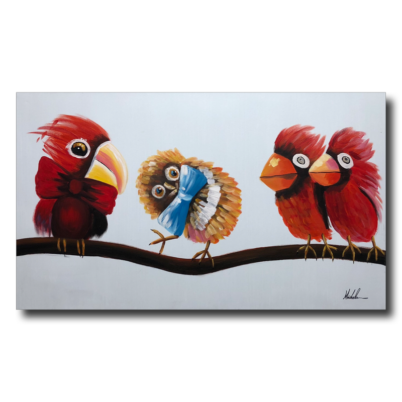Ein Gemälde mit Vögeln