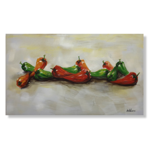 Ein Gemälde mit Chilis