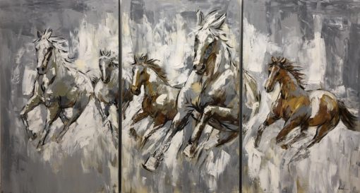 Ein Gemälde mit Pferden