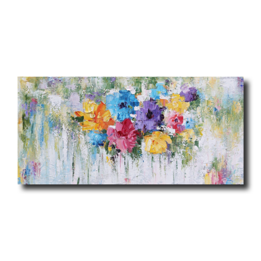 ein Gemälde mit Blumen