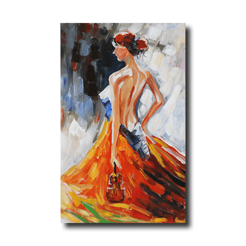 Ein Gemälde mit einer Frau