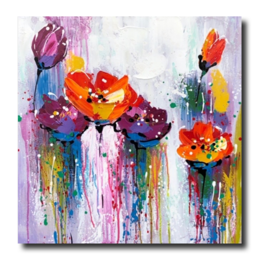 Ein Gemälde mit Blumen