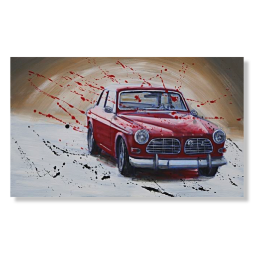 Ein Gemälde mit einem Volvo Amazon