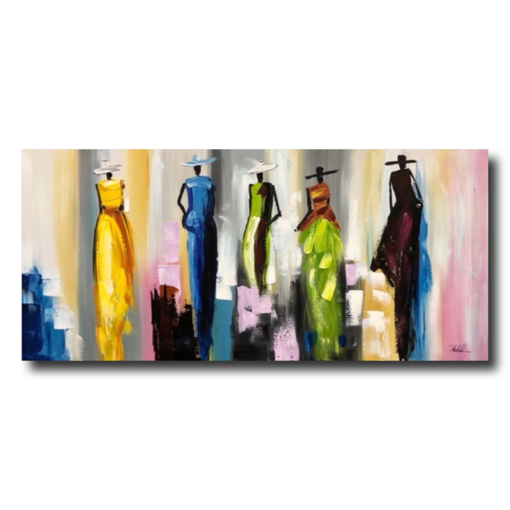Ein Gemälde von Frauen in langen Kleidern