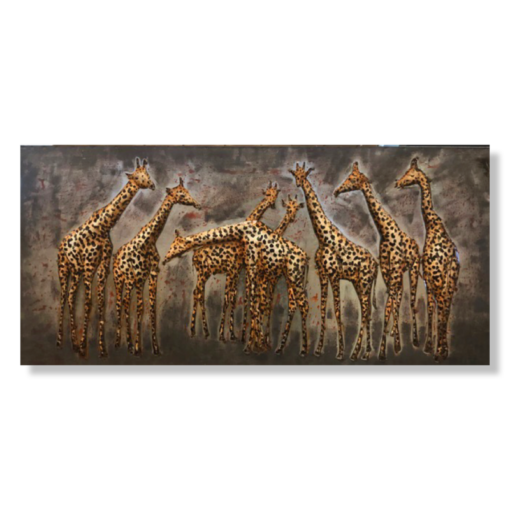 Ein Wandbild mit Giraffen
