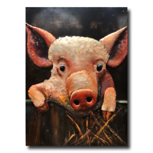 Ein Kunstwerk mit einem Schwein