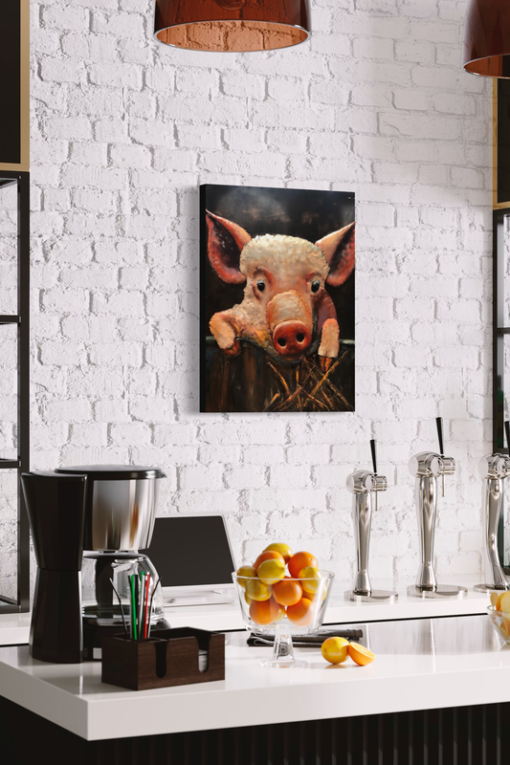 Ein Kunstwerk mit einem Schwein