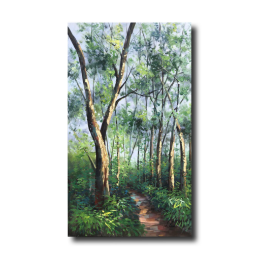 Ein Gemälde mit einem Waldhain