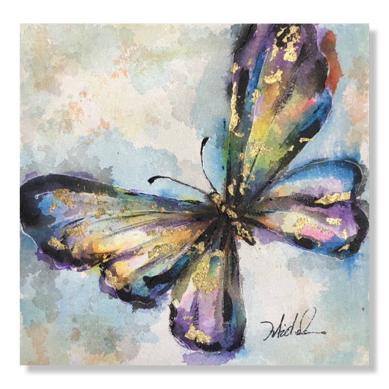 Ein Gemälde mit einem Schmetterling