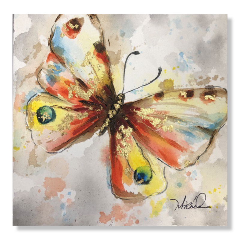 Ein Gemälde mit einem Schmetterling