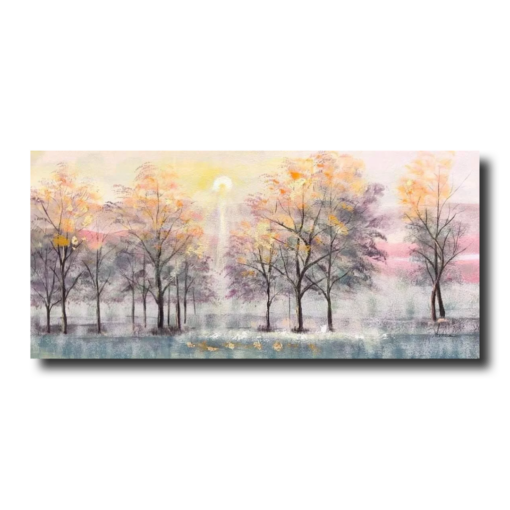 Ein Gemälde mit Bäumen