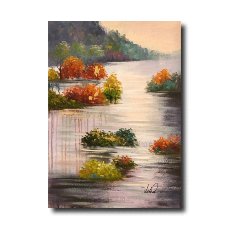 Ein Gemälde mit Herbstmotiv