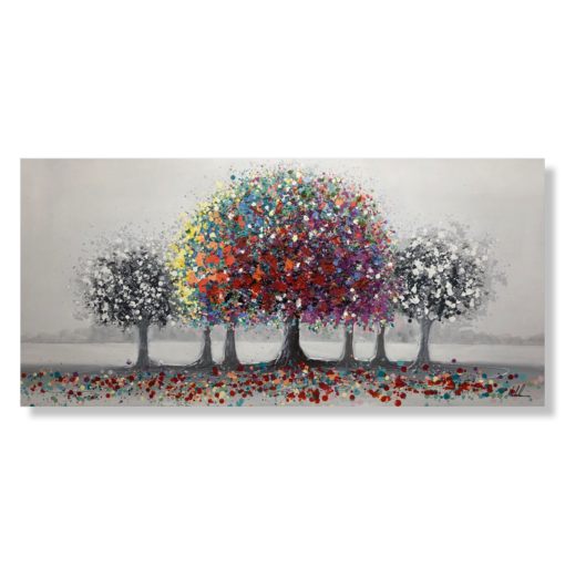 Ein handgemaltes Gemälde mit einem Baum