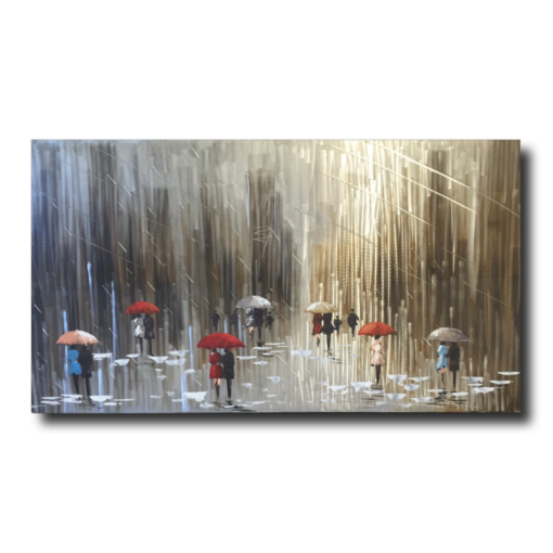 Ein Gemälde der Regenschirmkunst