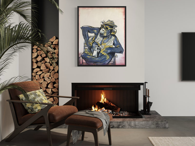 Ein Gemälde mit einem Affen