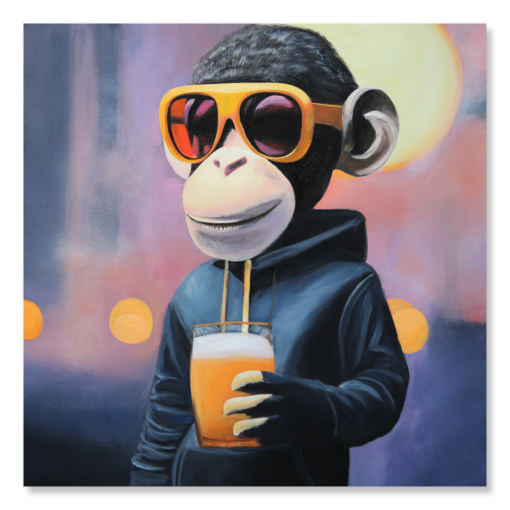 Ein Gemälde mit einem Affen