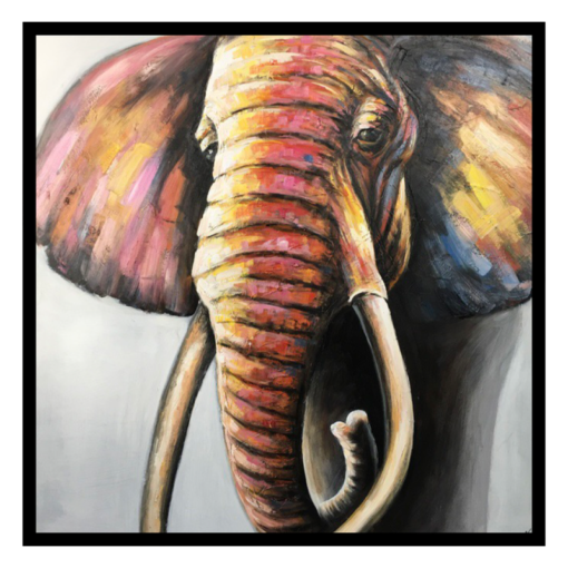 Ein Gemälde mit einem Elefanten