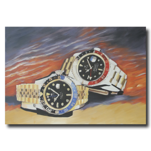 Ein Gemälde mit Rolex-Uhren