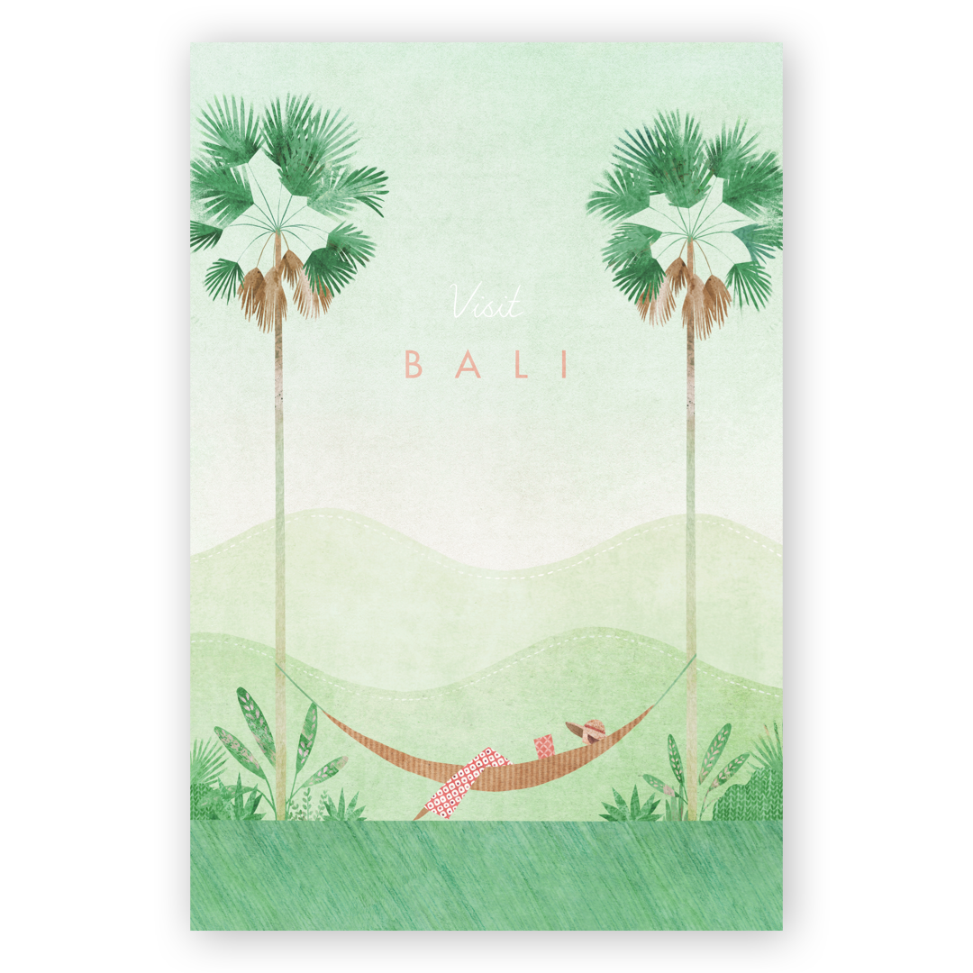 Ein Poster mit Besuch auf Bali