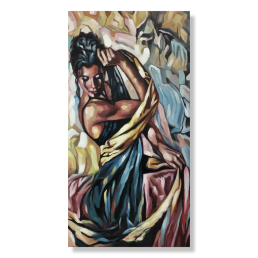 Ein Gemälde mit einer Frau