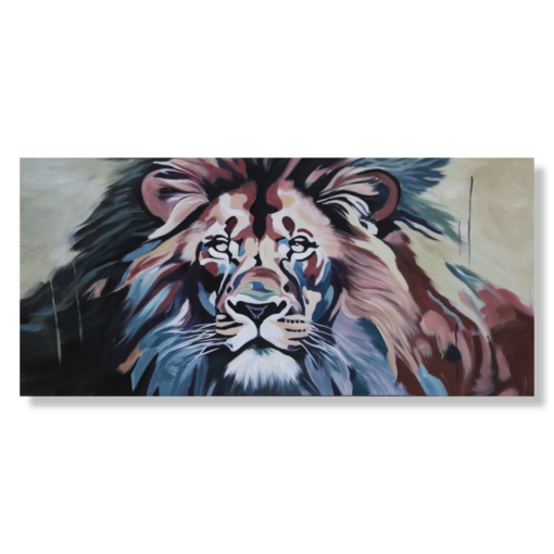 Ein Gemälde mit einem Löwen