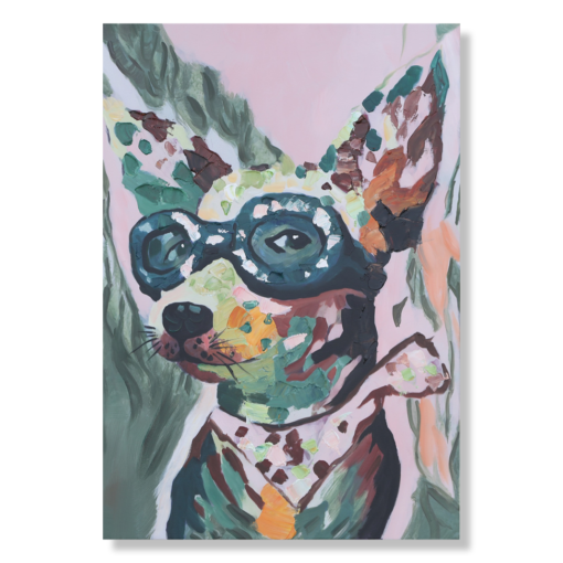 Ein Gemälde mit einem Hund