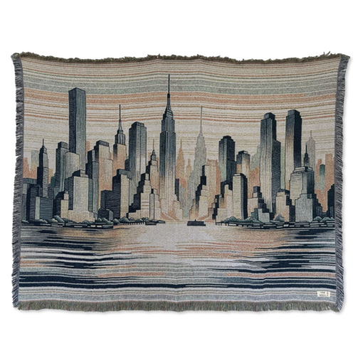 Ein Wandteppiche mit der Skyline von New York