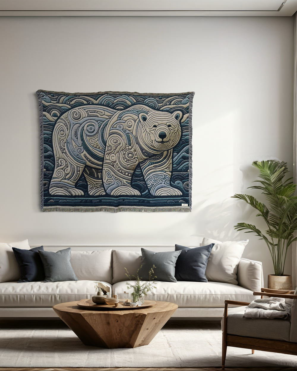 Ein Wandteppich mit einem Eisbären