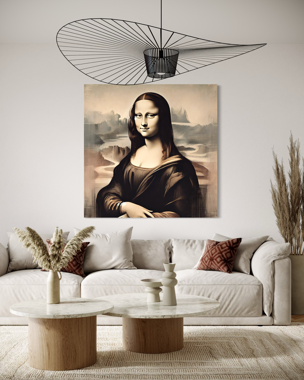 Ein Gemälde mit der Mona Lisa